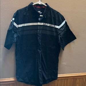 Harley-Davidson Men's Black and Gray Casual Shirt NWOT
